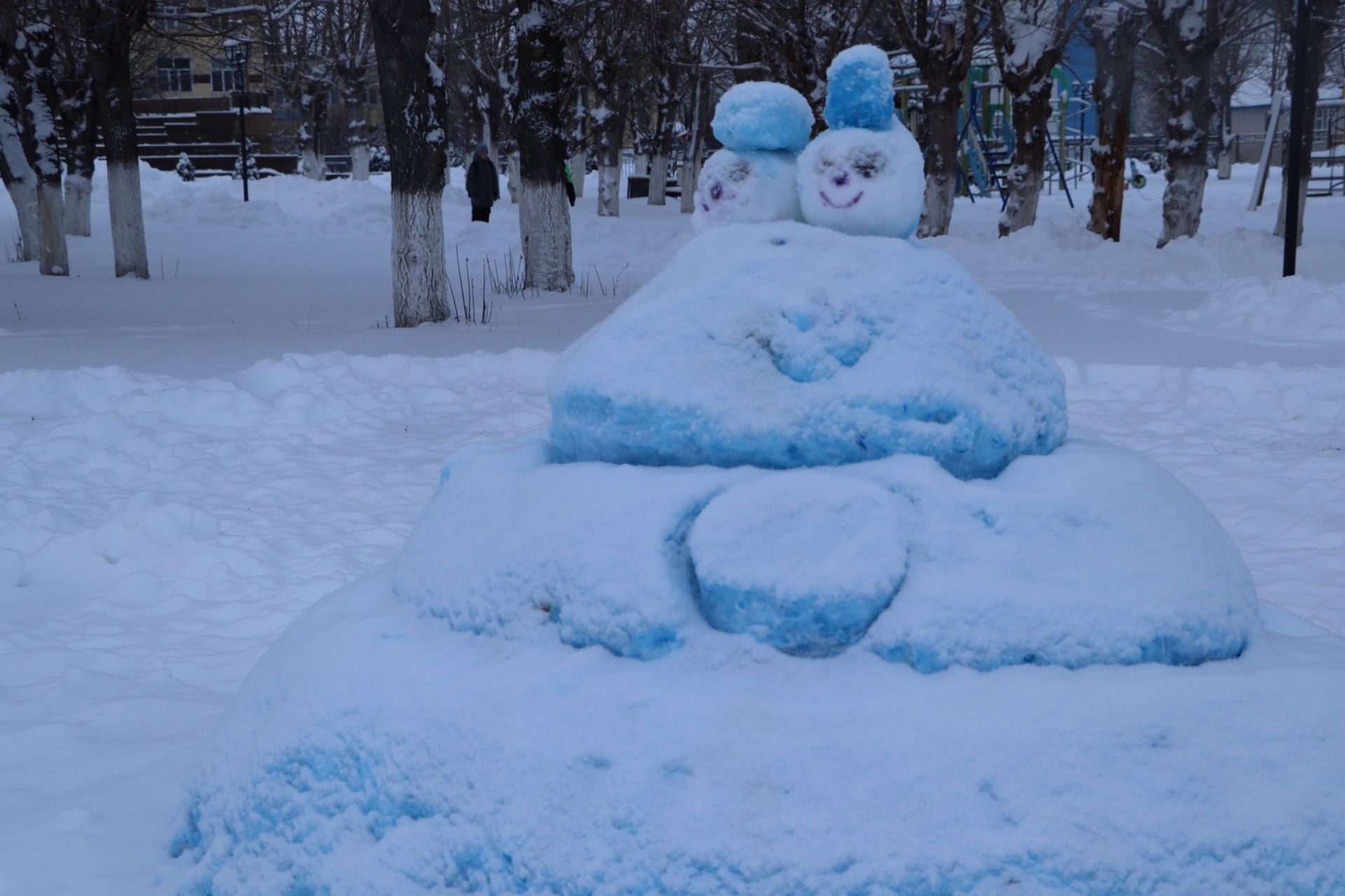 Апасның Ял паркын кар сыннары бизи