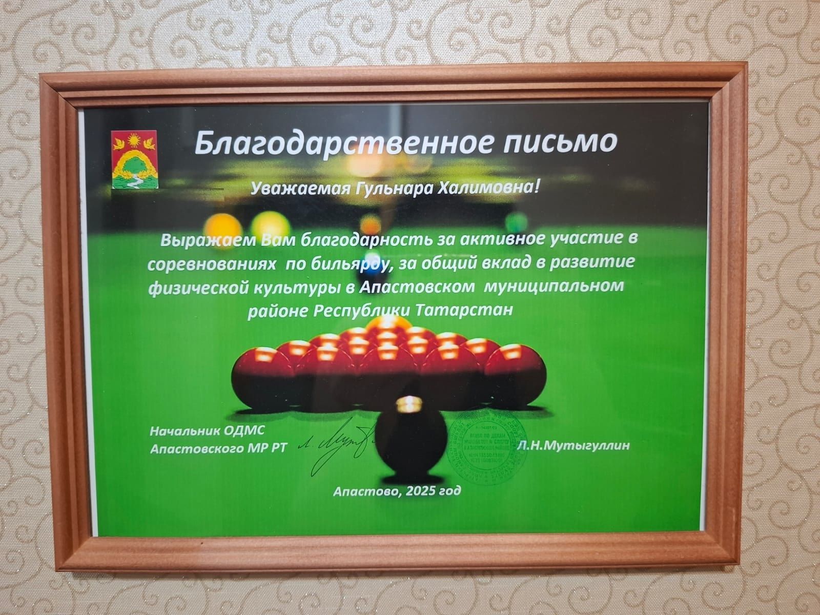 Апаста хатын-кызларның бильярд командасы оештыру уе белән яналар