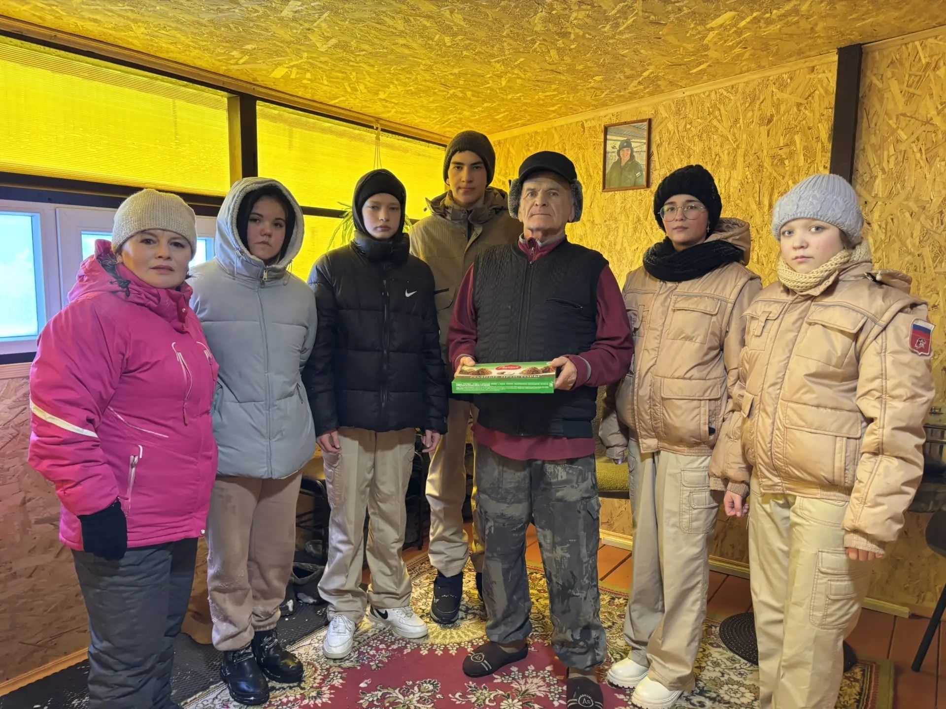 Юнармейцы Табар-Черкийской школы навестили Сергея Пантелеймоновича Баранов-Орел