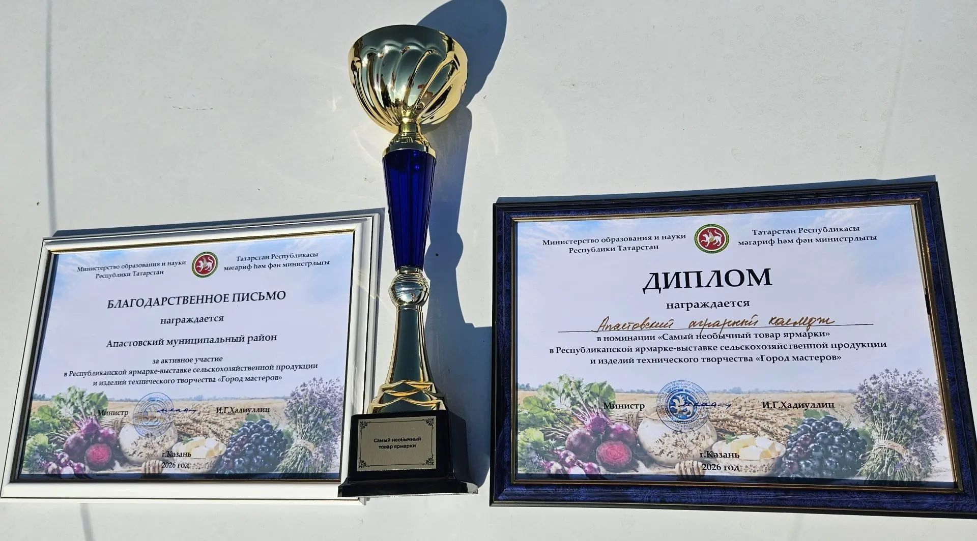 Апас аграр көллияте кабат кубок белән кайтты