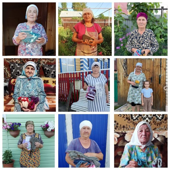 Урта Балтайлылар “Әбиләр кайгыртуы” акциясе кысаларында оекбаш, башмак, бияләйләр бәйләде